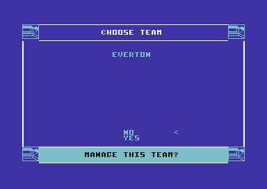 Football Manager screenshot 2 for Commodore 64